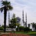 Mosque surrounded by palm trees